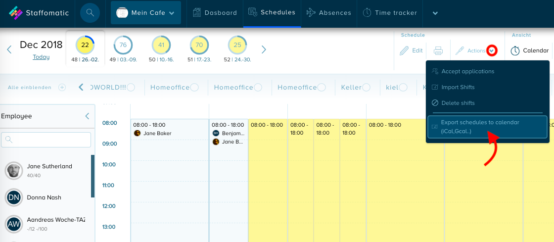 How can I import my schedule into iCal Google Calendar or Outlook?